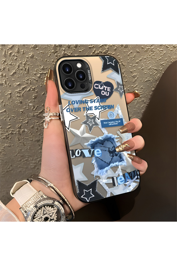 iPhone 13 Mini Compatible American Retro Collage Style Patterned Anti-Shock Protection