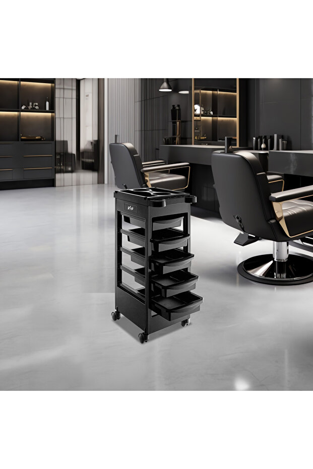 Salon Hairdresser Trolley Black