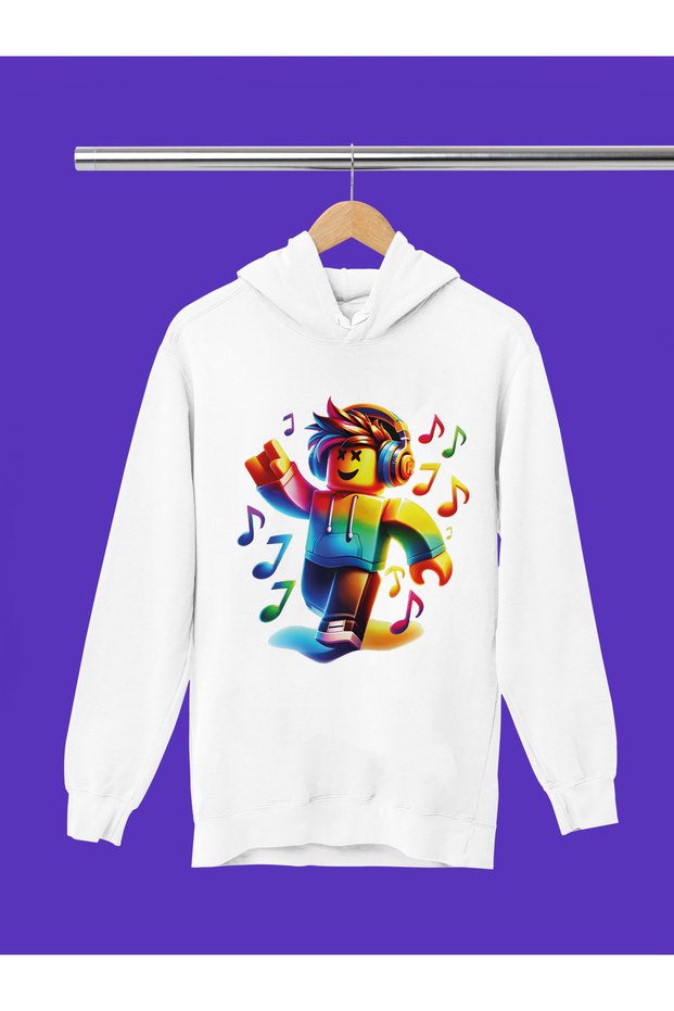 Roblox Printed 3 Yarn Quality Soft Texture Hooded Children's Sweatshirt