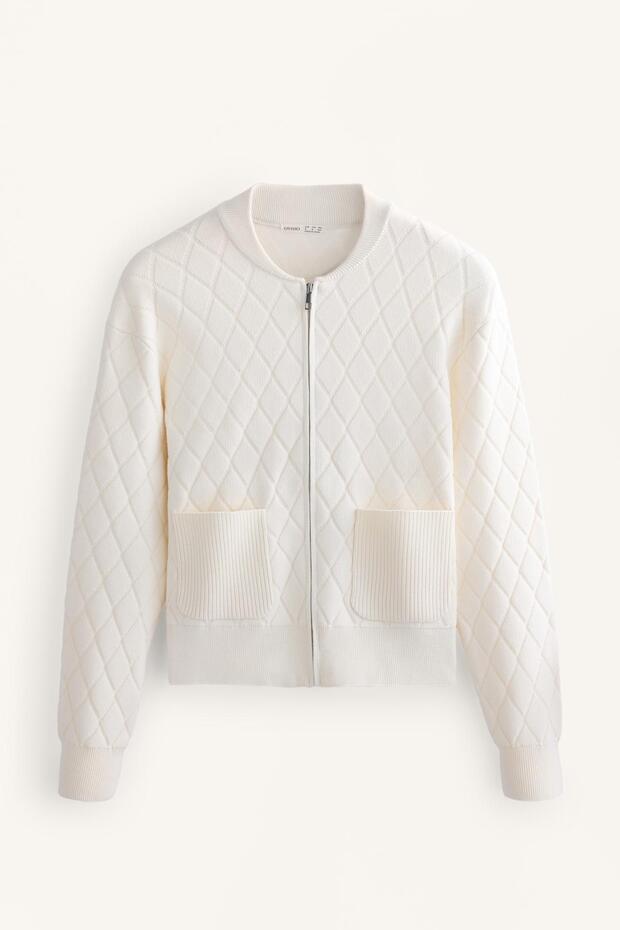 Kapitone örgü ceket - 7