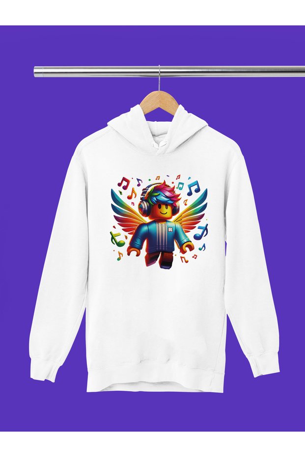 Roblox Printed 3 Yarn Quality Soft Texture Hooded Children's Sweatshirt