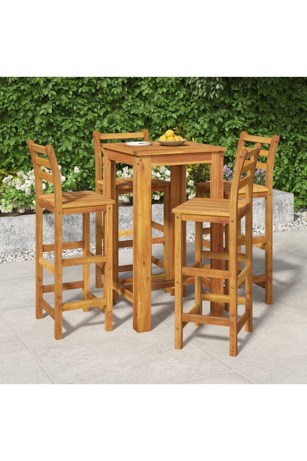 5 Piece Garden Bar Set Solid Wood Acacia