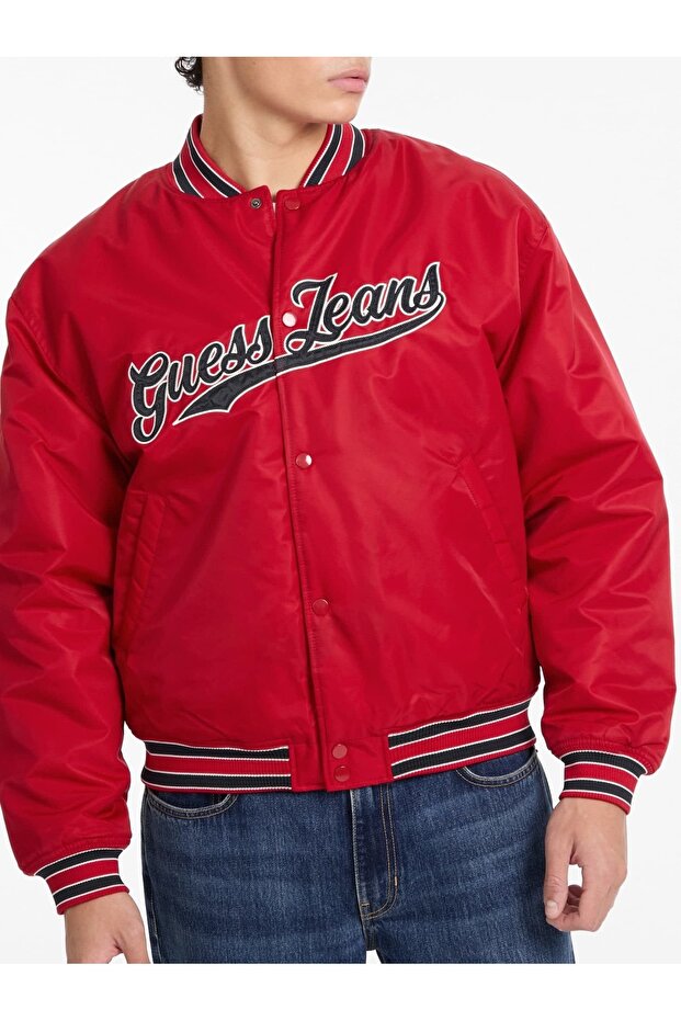 Jeans Gj Bomber with Patch Men's Red Coat M4Bl24Wg932-G585