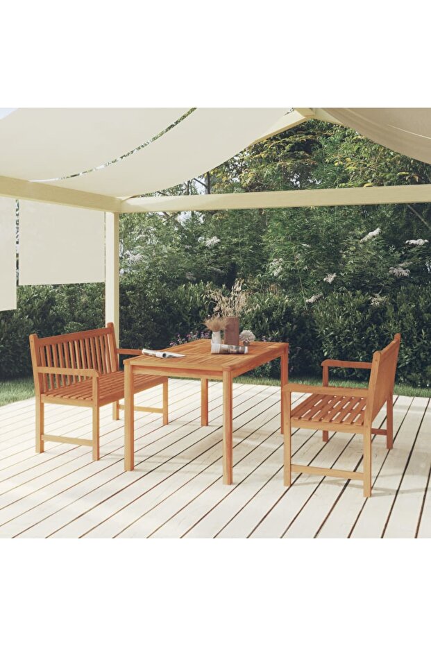 3 Piece Garden Dining Set Solid Wood Teak