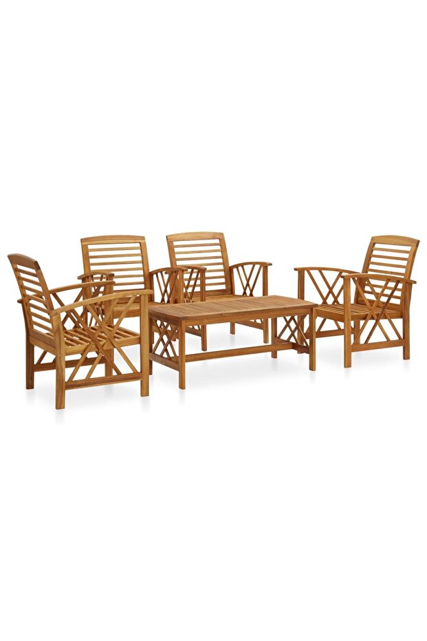 5 Piece Garden Lounge Set Solid Acacia Wood