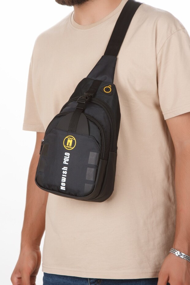 Unisex Fabric Crossbody Chest and Shoulder Bag with USB Headphone Jack