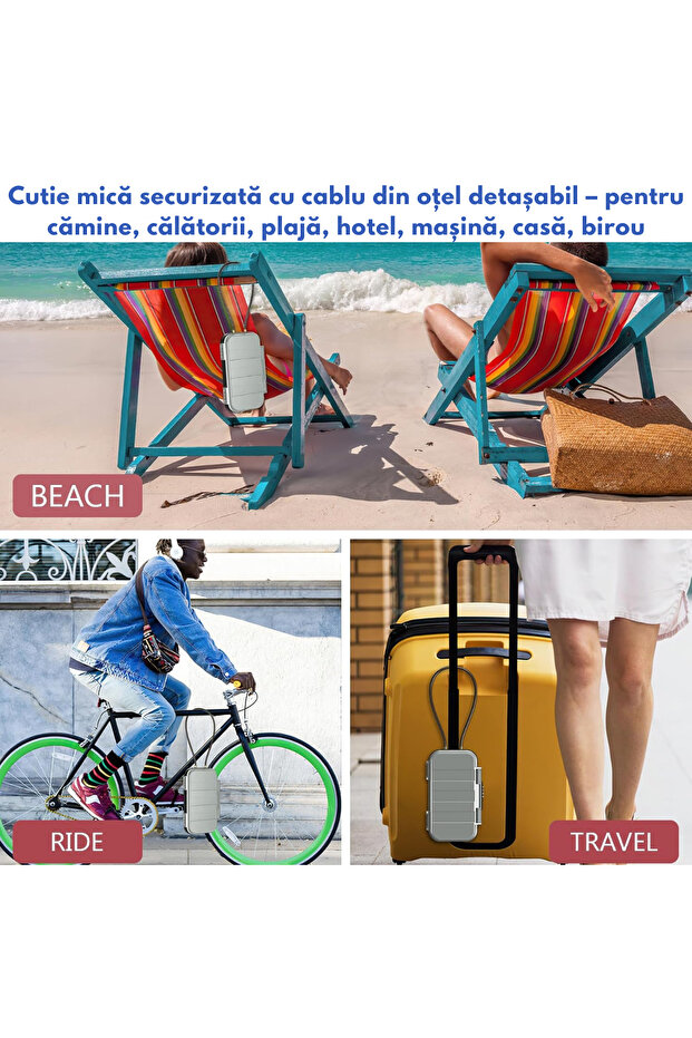 Portable Anti-Theft Safe with Numeric Code, Waterproof Safe Box with Locking System, Security Cable - 7