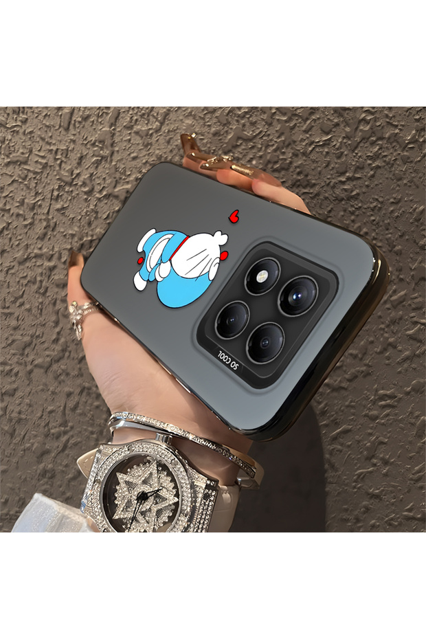 جراب سيليكون نحيف مقاوم للصدمات بنمط دورايمون متوافق مع هاتف ريدمي نوت 14 برو 4G - 3