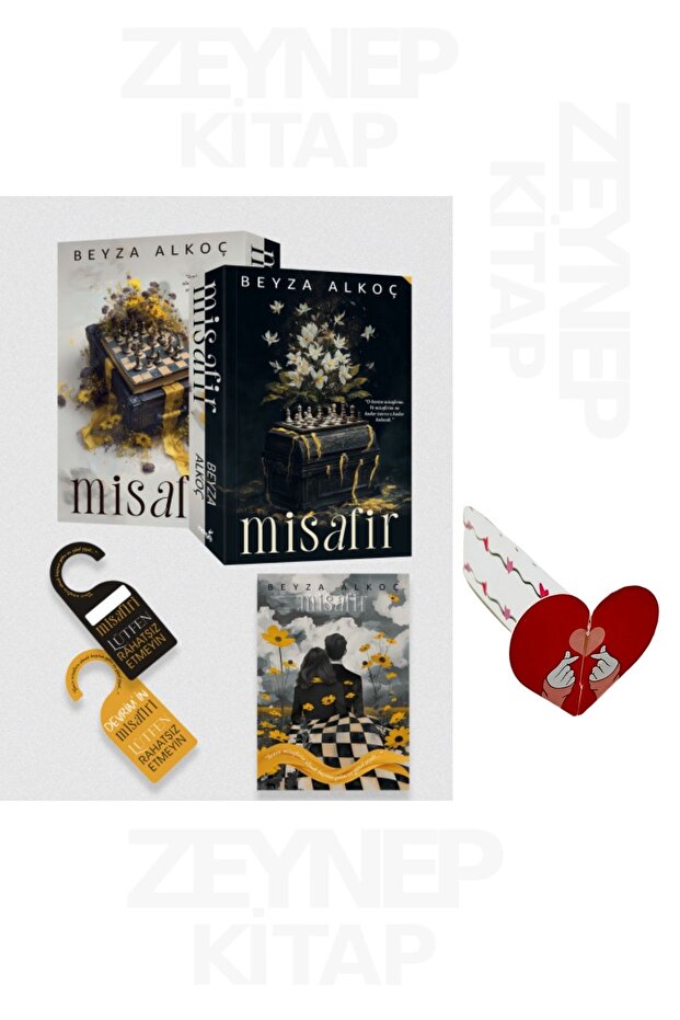 Misafir-(Karton Kapak)-(Özel Tasarım Kalp Ayraç Hediyeli)