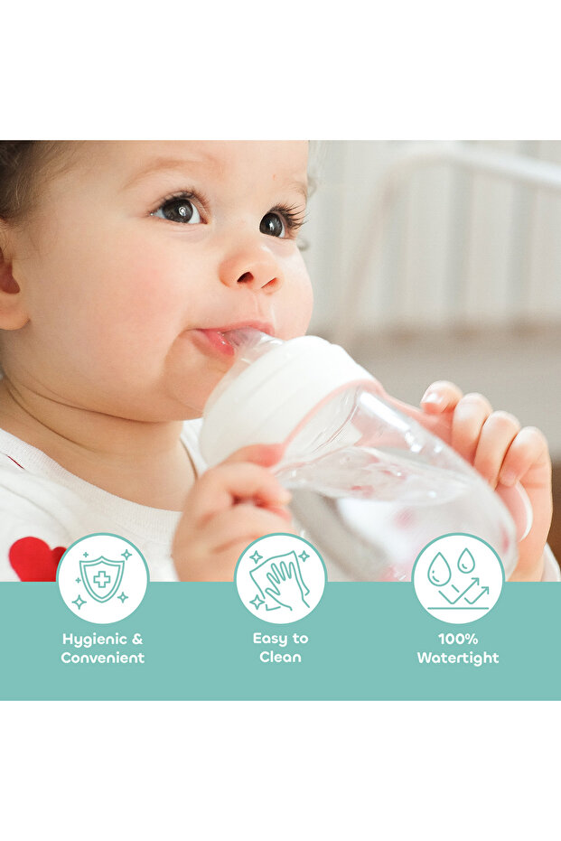 زجاجة تعليمية 2 في 1، زرقاء - 5