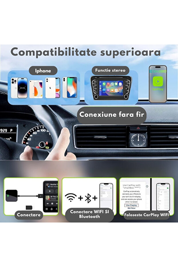 CarPlay & Android Auto Wireless Adapter – Universal USB Android & IOS Auto Compatibility, Wireless - 4