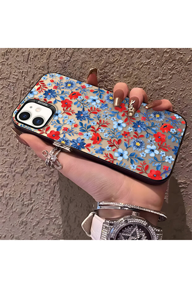 حافظة من السيليكون النحيف المقاوم للصدمات بنمط غصن الزهرة متوافقة مع هاتف iPhone 12 Pro - 2