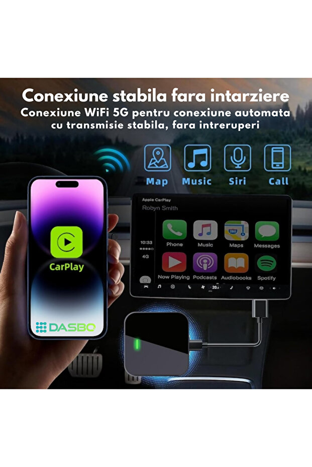 CarPlay & Android Auto Wireless Adapter – Universal USB Android & IOS Auto Compatibility, Wireless - 3