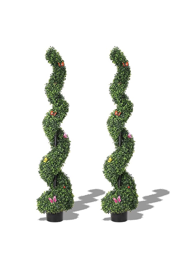 Artificial Boxwood Topiary Trees, 152cm Tall Faux Greenery Plant for Indoor and Outdoor, 2 Pcs