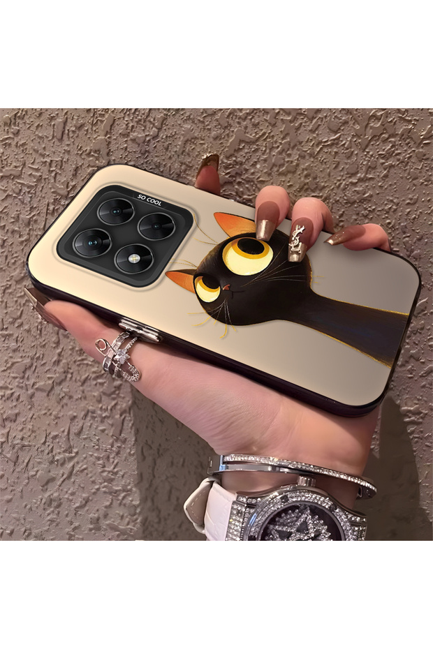 حافظة سيليكون رفيعة مقاومة للصدمات بنمط قطة لطيفة متوافقة مع Poco X7 5G - 2