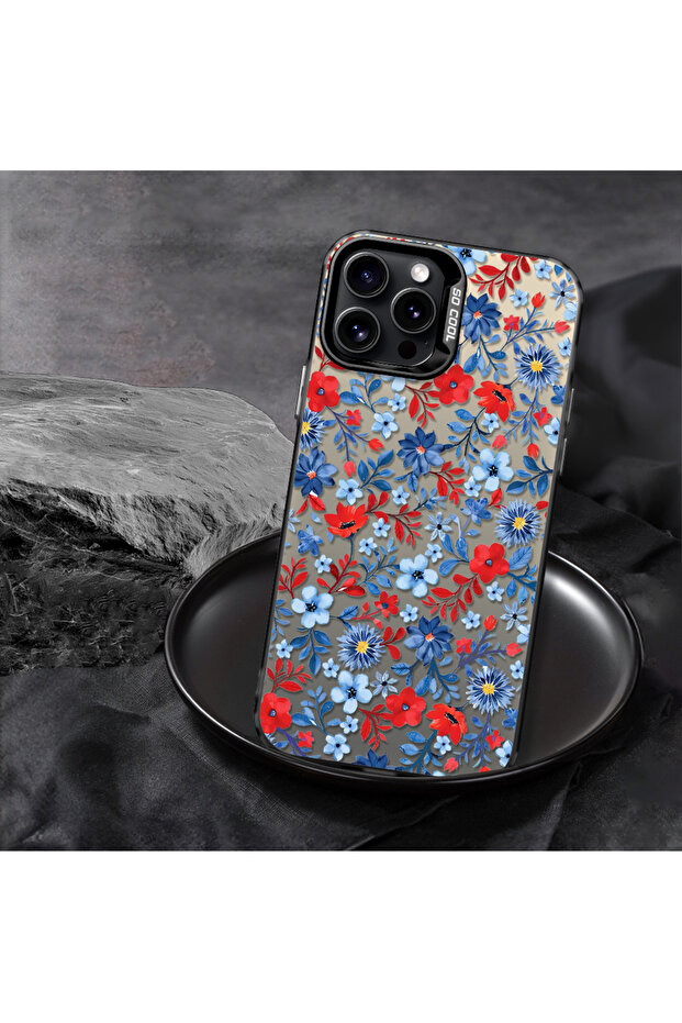 غطاء سيليكون نحيف مقاوم للصدمات بنمط غصن الزهرة متوافق مع Poco C65 - 6