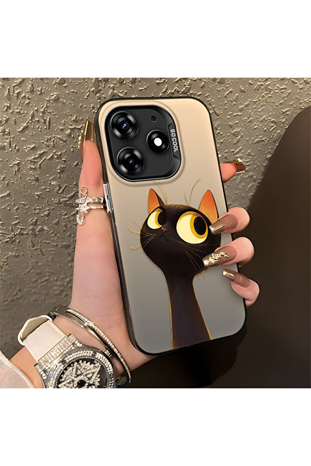 حافظة من السيليكون النحيف المقاوم للصدمات بنمط القطط اللطيفة المتوافقة مع هاتف Tecno Spark 10 Pro - 1