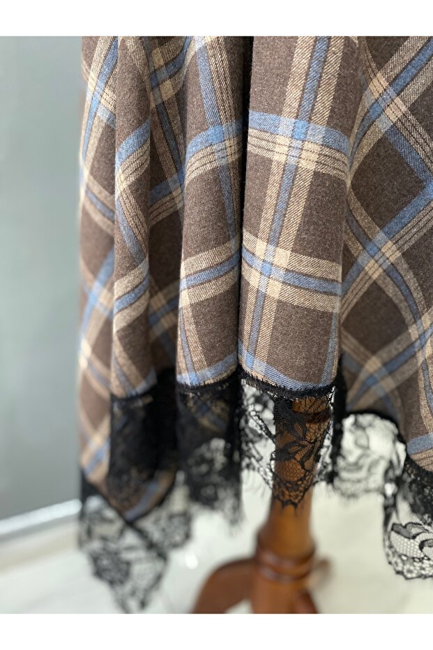 Tasarım kareli etek - 2