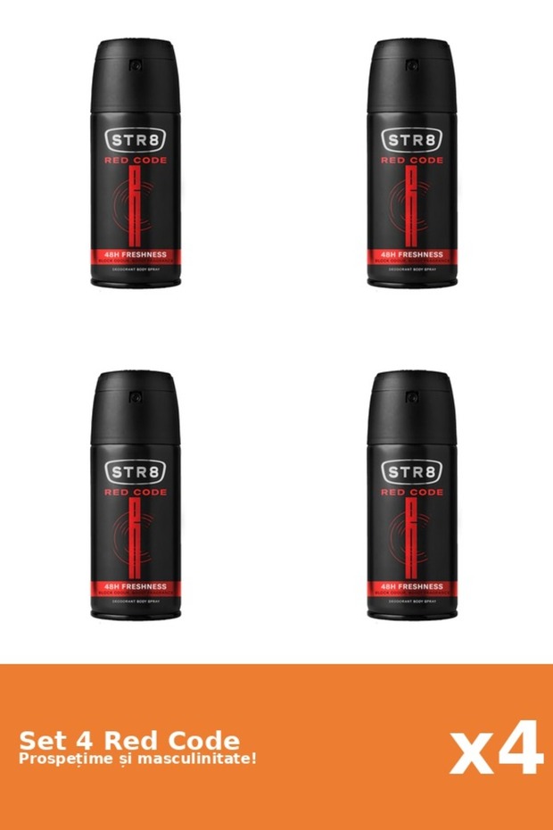 Set 4 Deodorant Spray Red Code, 150 ml - 1