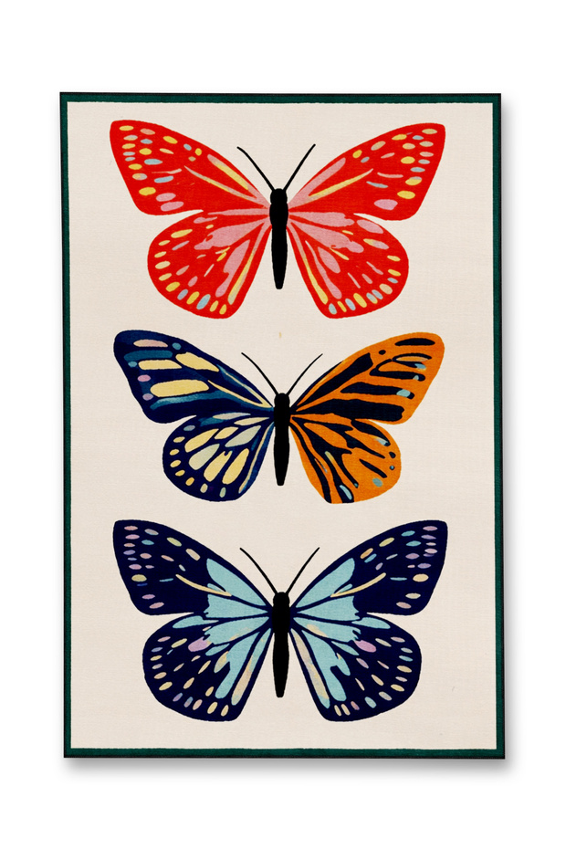Mosso Butterfly Patterned Woven Base Modern Decorative Carpet Mosso2068