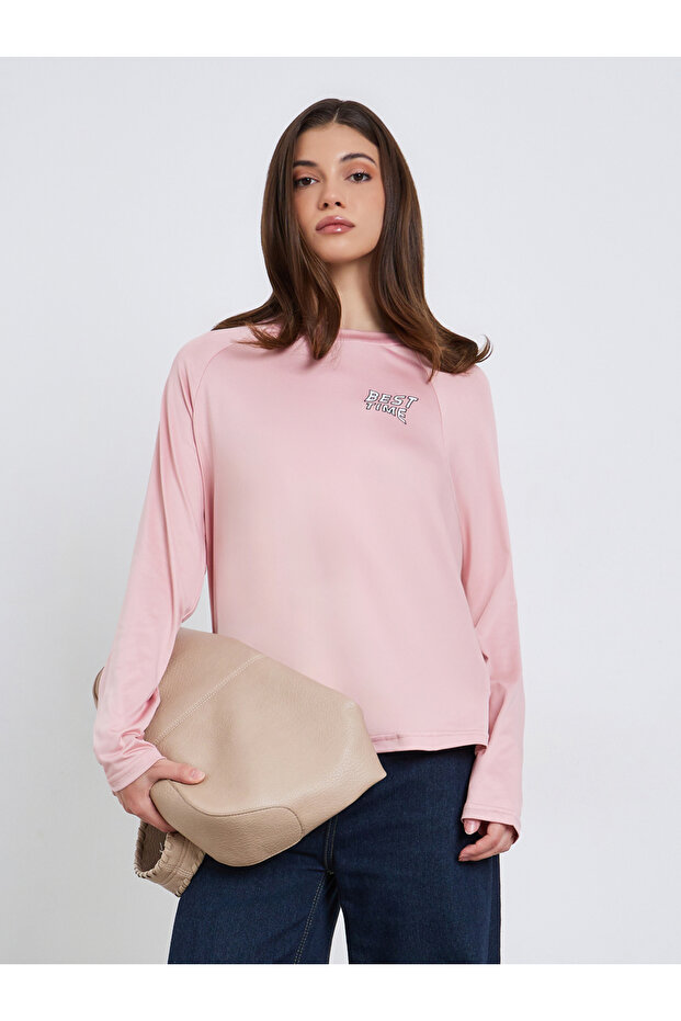 Women Slogan Raglan Sleeve T-Shirt