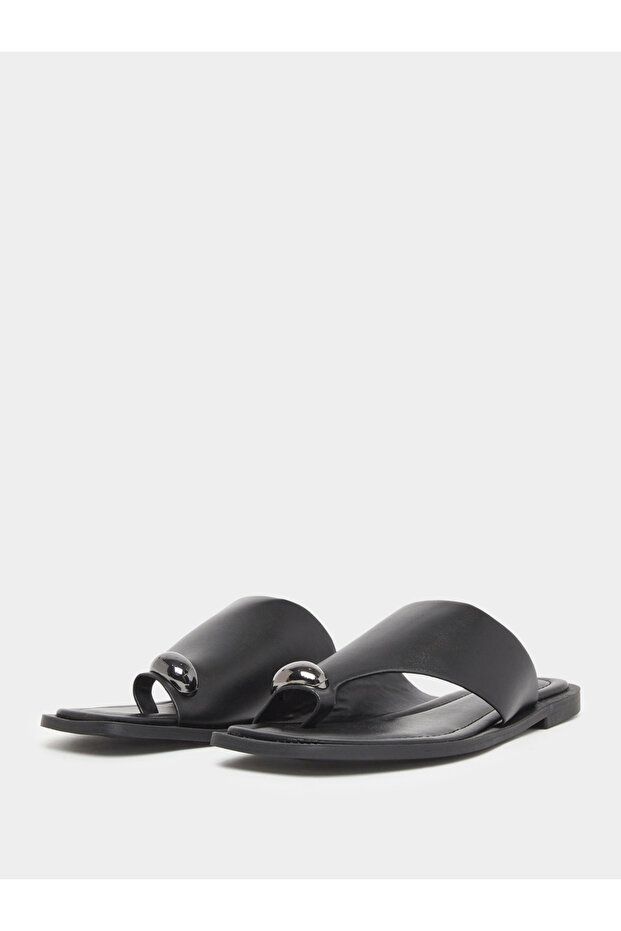 Solid Toe Post Flat Sandals - 2