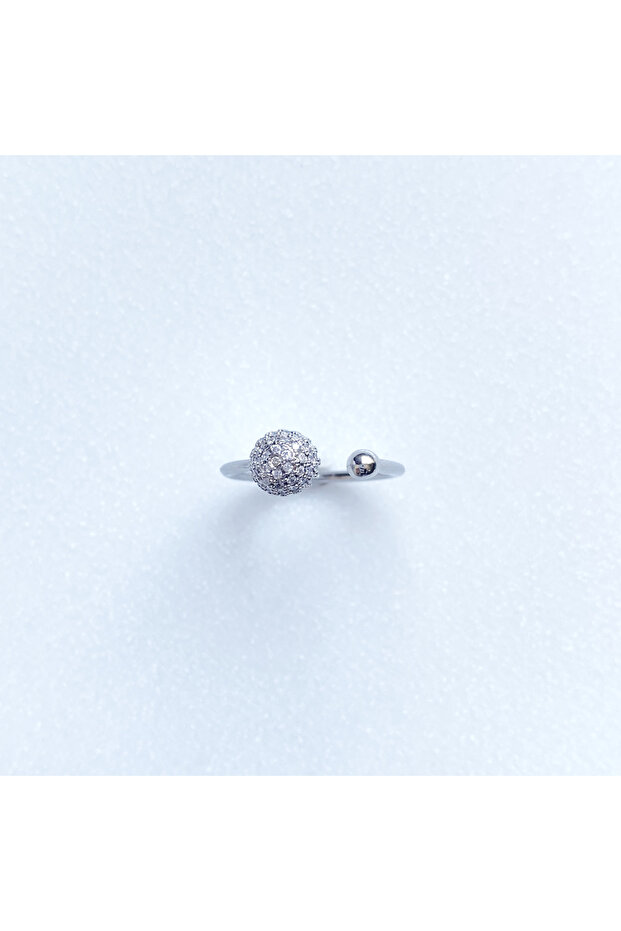 خاتم مرصع بالحجارة على شكل كرة مزدوجة - 3