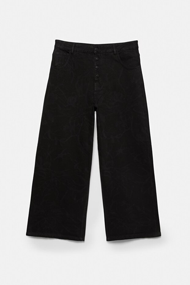 Lazer baskılı baggy jean - 8