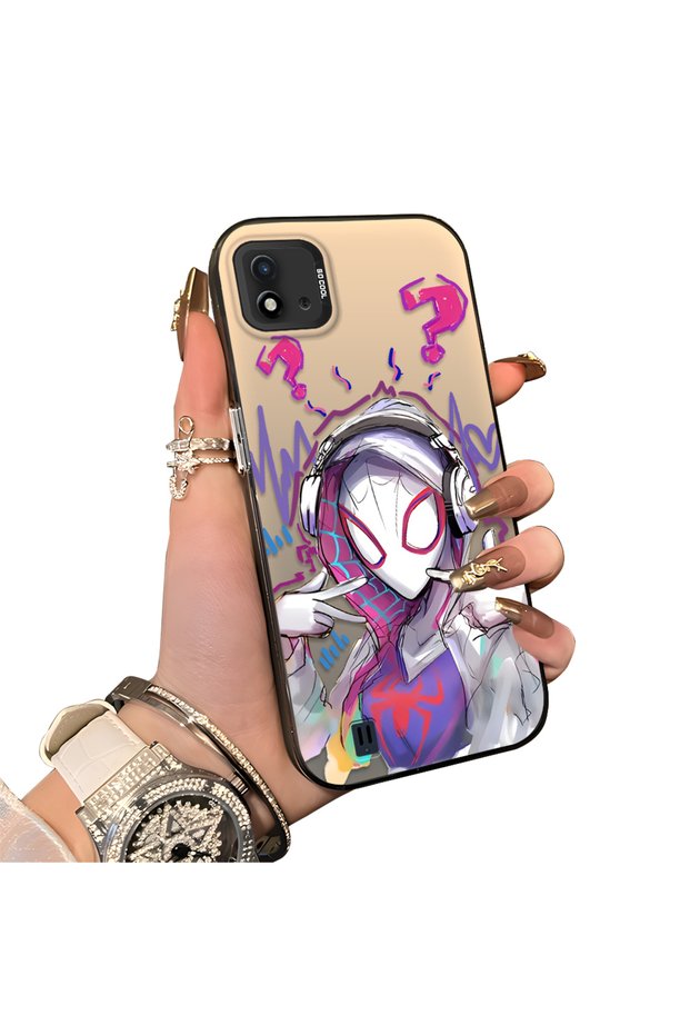 Realme C20/C20A Compatible Spiderman Double Case Acrylic Back Silicone Edge Protection