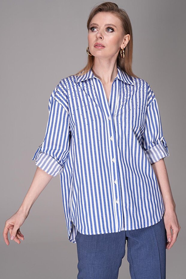 Ekose-Taşlı Gömlek - 4