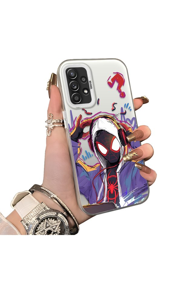 Samsung Galaxy A52/A52S Compatible Spiderman Couple Case Acrylic Back Silicone Edge Protection