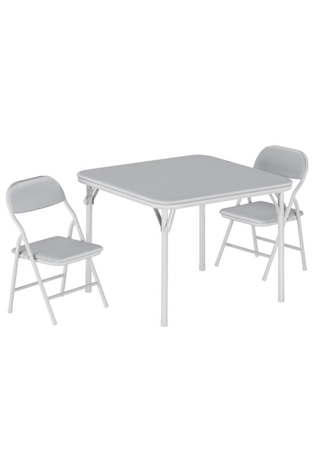 3-Piece Folding Kids Table and Chairs Set Activity Table, for Home, Crafts, Snack Time, Homework