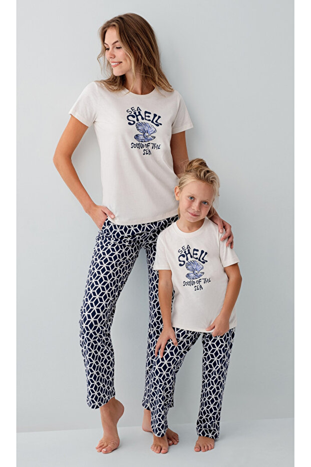 Mother-Daughter, 100% Cotton, (With Free Socks), Pajama Set (Sizes Priced Separately)