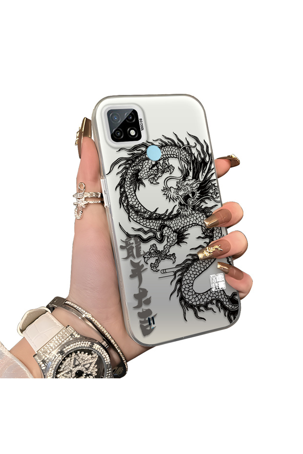 Realme C21 Compatible Hard Acrylic Back Silicone Edge Lens Protection Case