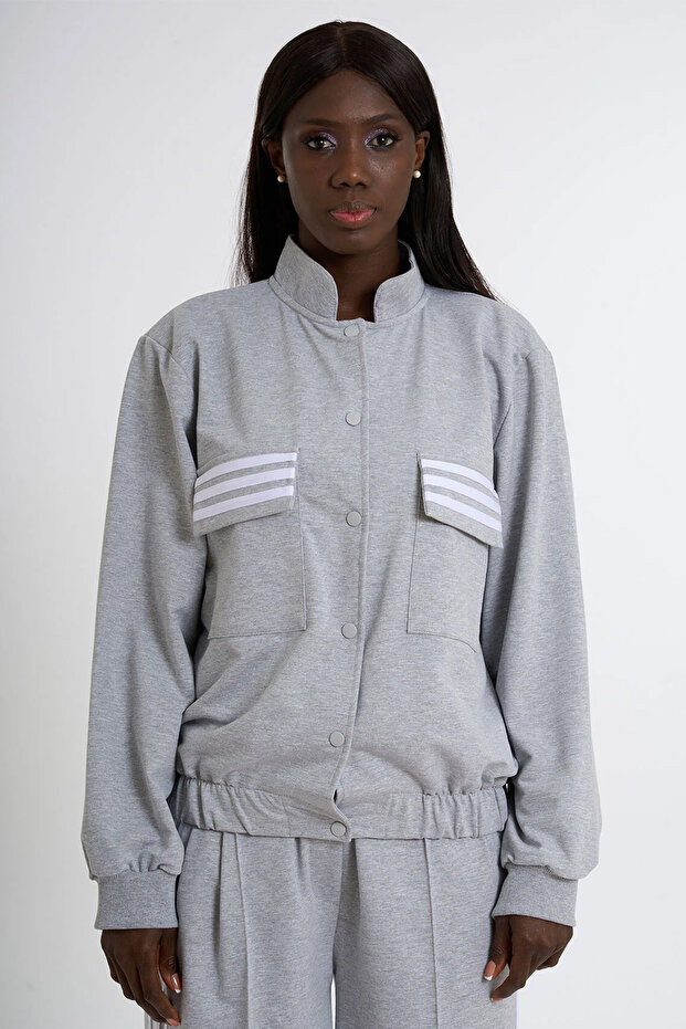 Snap Closure Tracksuit Top | U3253