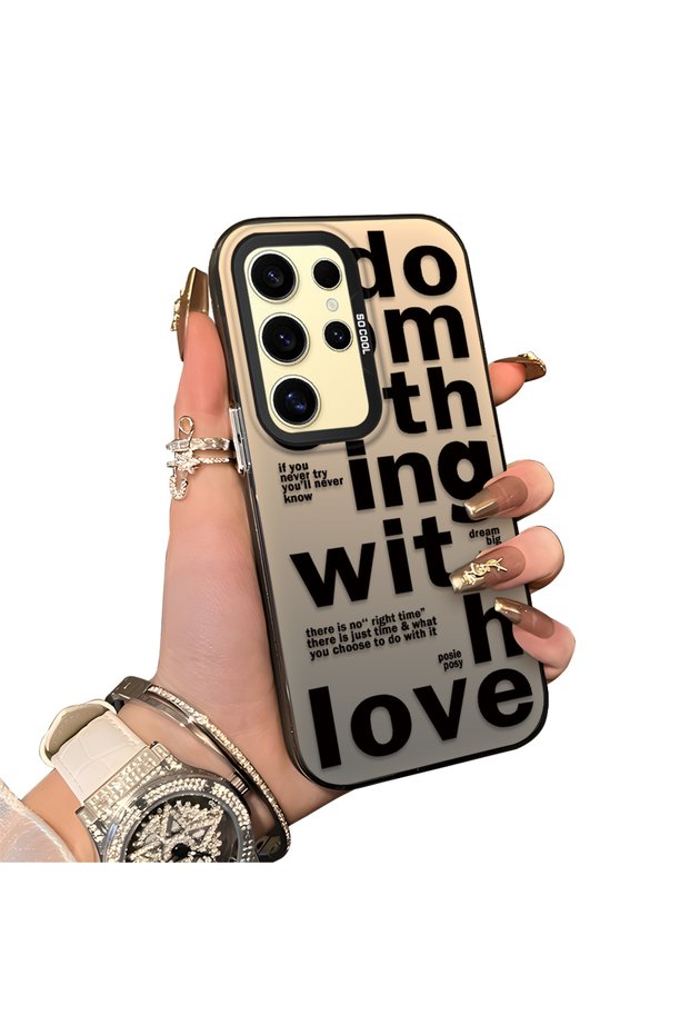 Samsung Galaxy S24 Ultra Compatible Hard Acrylic Back Silicone Edge Lens Protection Stylish Print Case
