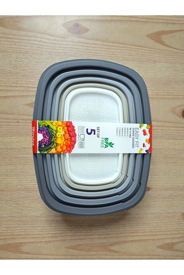 حاويات تخزين بلاستيكية، 5 قطع - 3