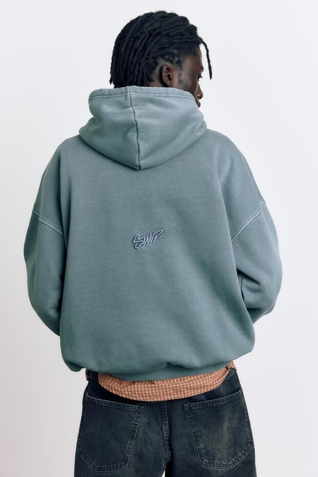 Yıkanmış kapüşonlu sweatshirt STWD - 1