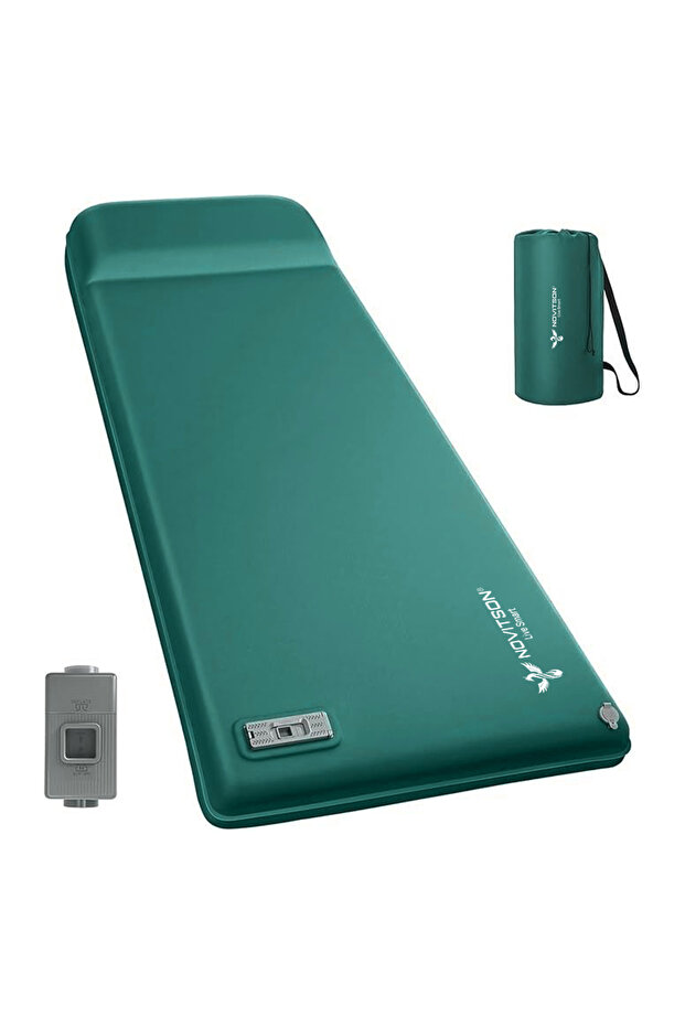 NAM-7600G Premium Self Inflating Camping Mattress with Rechargeable Electric Air Pump, Green