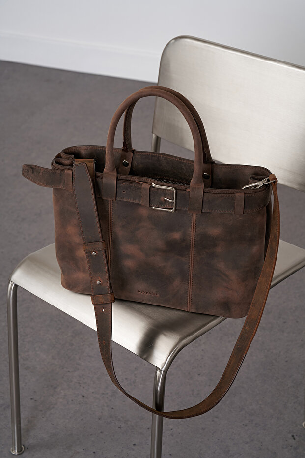 %100 Deri Kemerli Çanta - 1