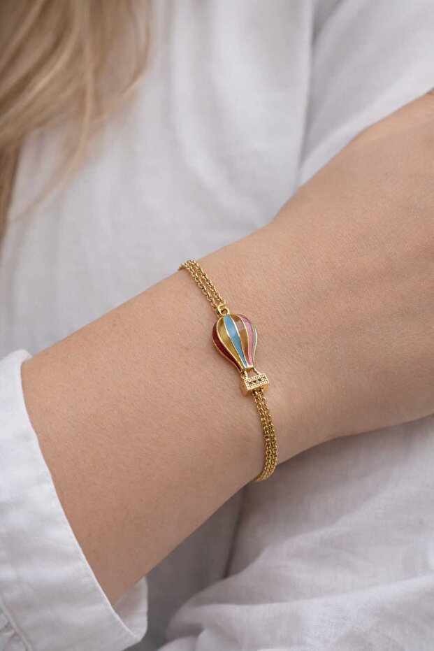 Gold Plated Cappadocia Balloon Charm Bracelet