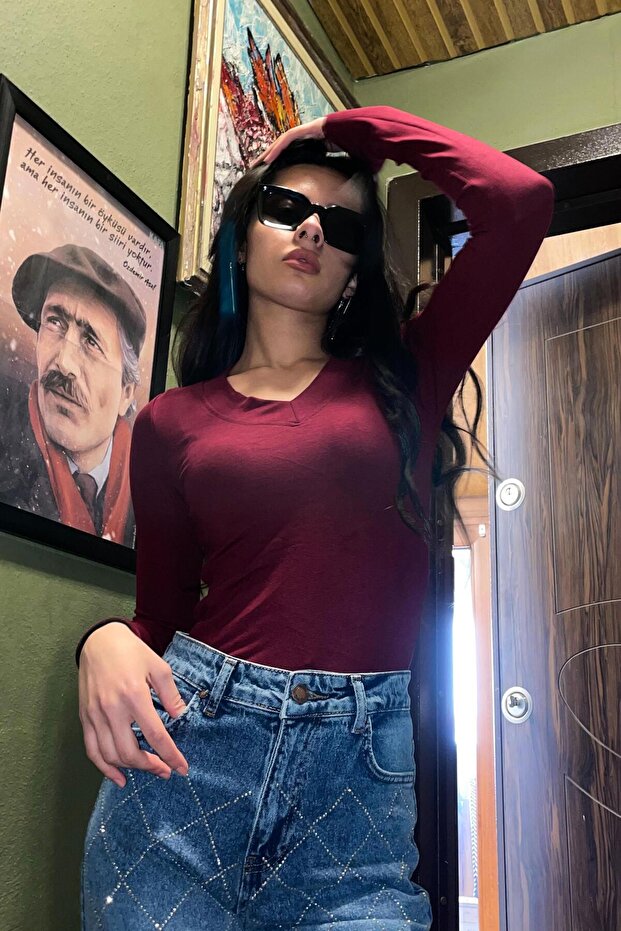 Noa Noa V Yaka Basic Crop - Bordo BORDO - 2