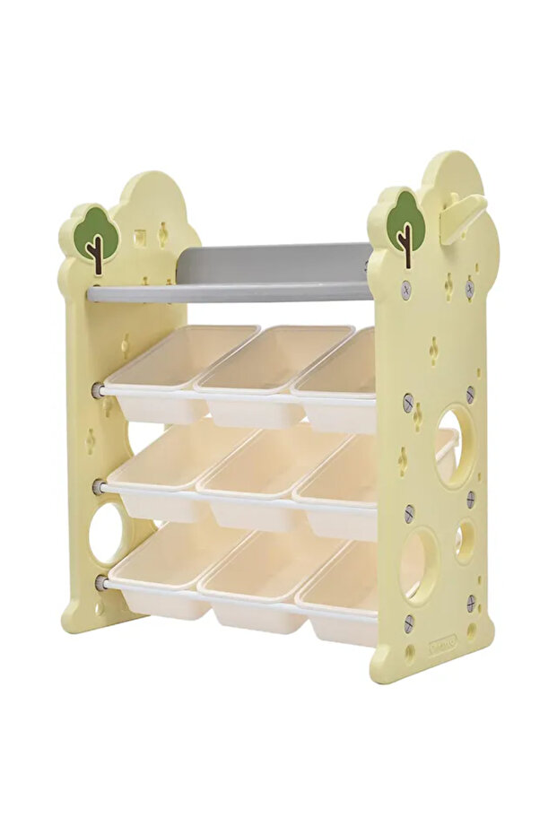 Toys Organizer Cabinet With 9 Bins & Hook