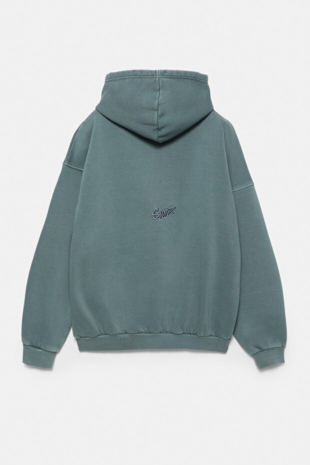 Yıkanmış kapüşonlu sweatshirt STWD - 7