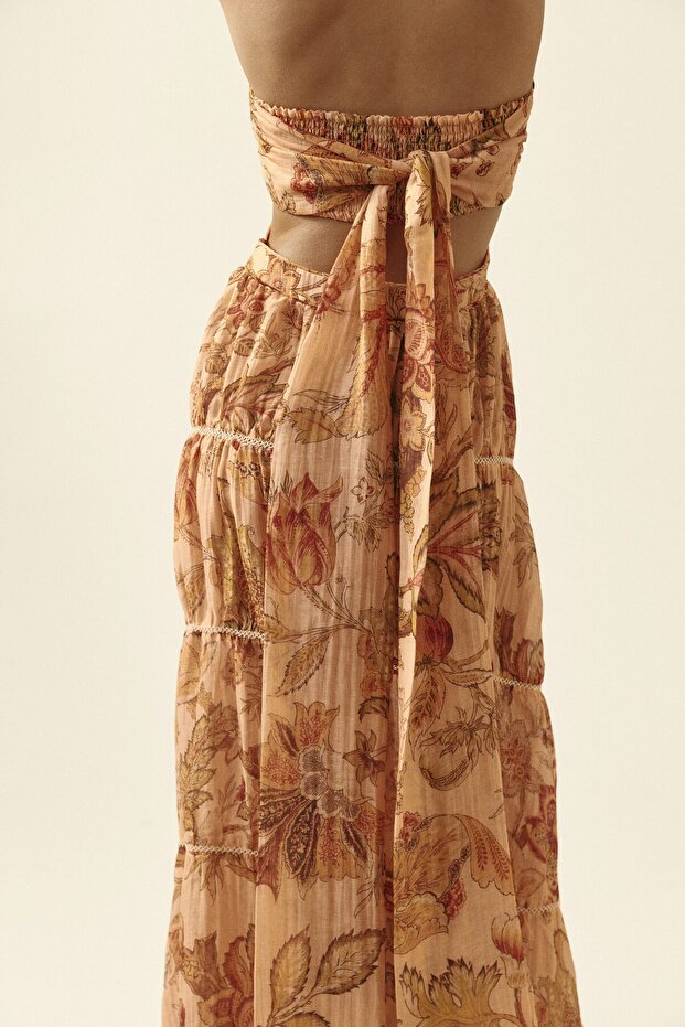 Katlı Bandeau Elbise - 5