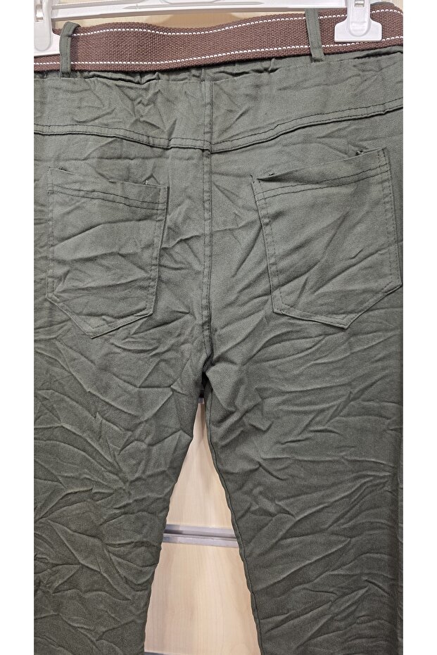 بنطلون بنمط مستقيم مع حزام - 5