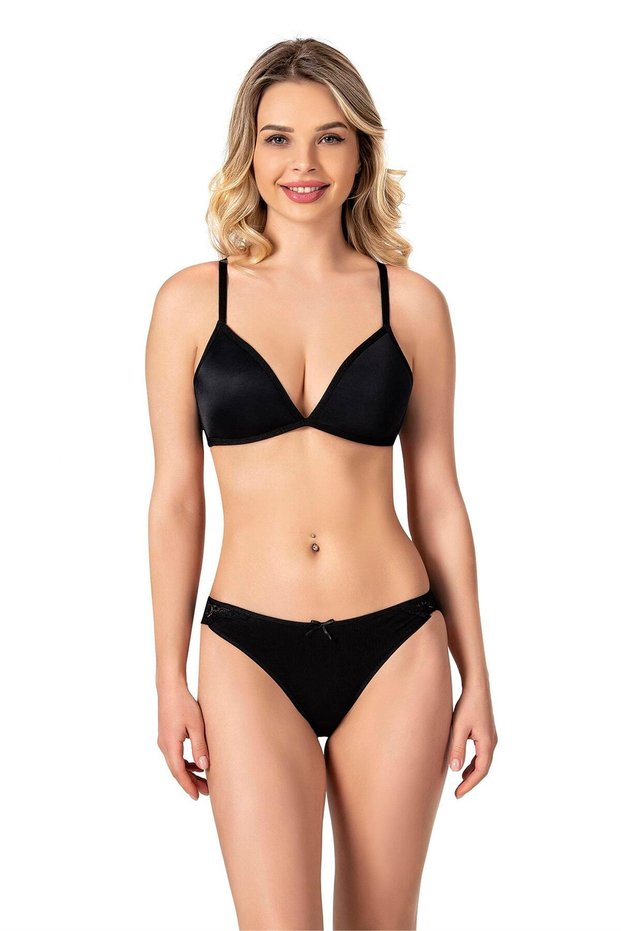 Women's Black Lycra Cotton Low Back Lace Detail Waist Panties