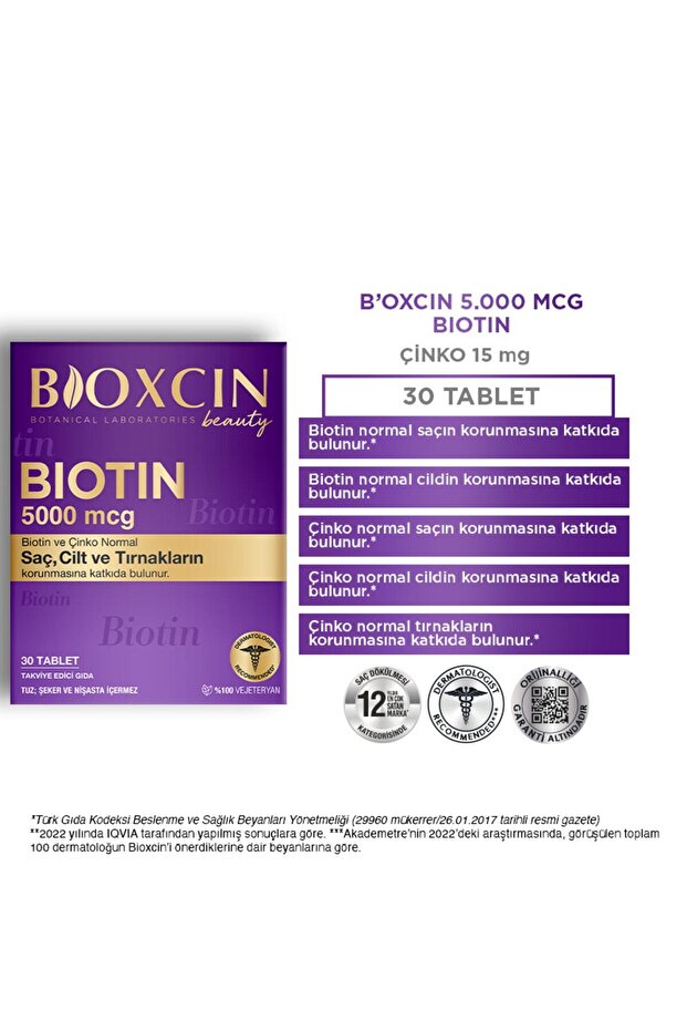 Biotin 5000 mcg 30 Tablet 2 Adet - 3