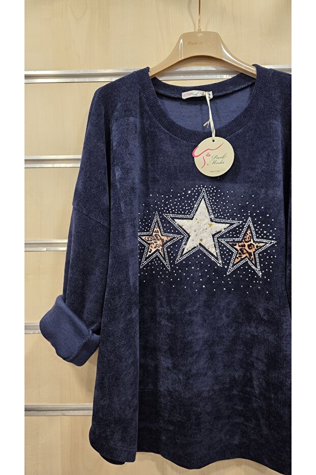 Kadife Bluz Taşlı - 2