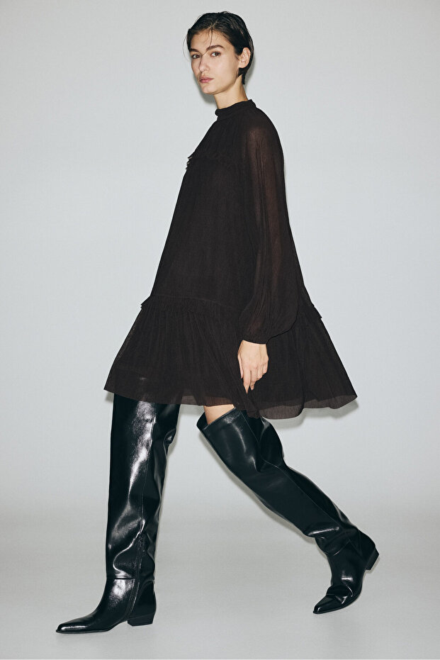 Pliseli Jarse Elbise - 1